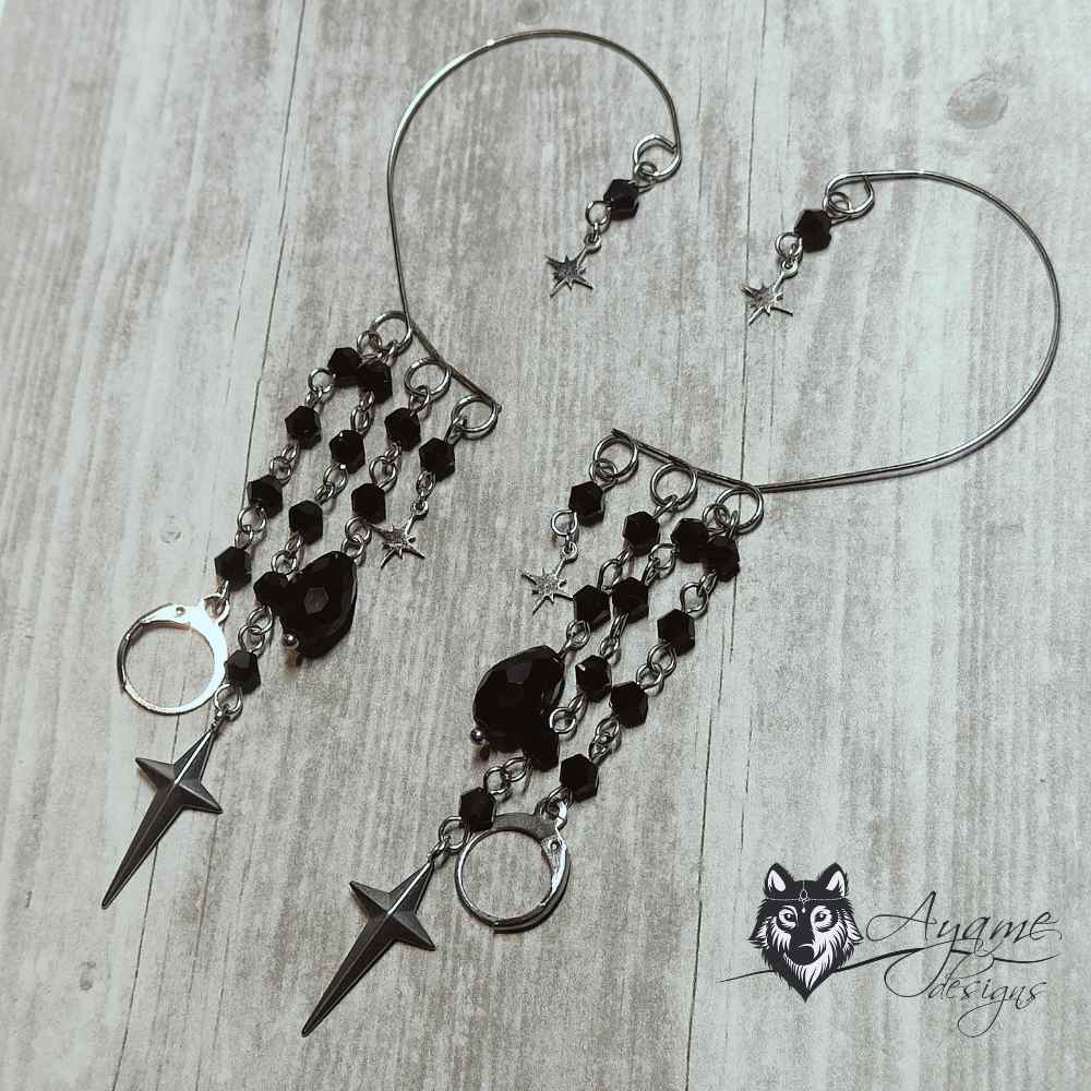 Ayame Designs - Celestina Stainless Steel Loop Earplug Cuffs Silver Ear wrap - Silver coloured